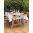 thumbnail image 3 of Outdoor Tablecloth with Umbrella Hole for Patio/Picnic/Party/Camping, Watercolor Colorful Floral Waterproof Table Cloth Rectangle Table Cover Washable, Farmhouse Summer Flowers (60"x 120"), 3 of 8