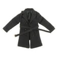 thumbnail image 3 of Kokiya 1/12 Scale Figure Trench Coat Double Breasted Long Trench Coat with Belt for 6'' Black, 3 of 9