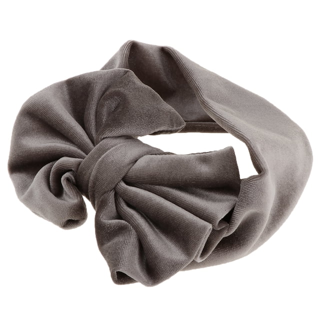 Diadema con Banda de pelo Sunnimix elástica suave preciosa para bebé gris Bowknot