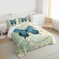 thumbnail image 3 of Homewish Kawaii Butterfly Bedding Comforter Set,Oil Painting Artistic Twin Comforter Sets,Green Beige Blue Bedding Set For Girls,Ultra Soft Home Decor Reversible,2 Pieces, 3 of 8