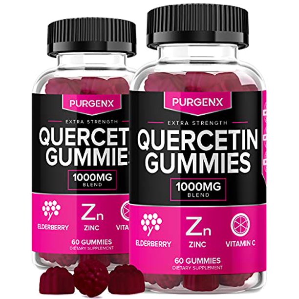 Quercetin + Zinc + Vitamin C 1000mg Gummies Supplements with Elderberry