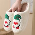 thumbnail image 3 of Christmas Slippers For Women Men Indoor Soft Warm Cotton Bedroom Slippers House Memory Foam Slippers Cozy Fluffy Fall Winter Home Slippers Size 8, 3 of 9
