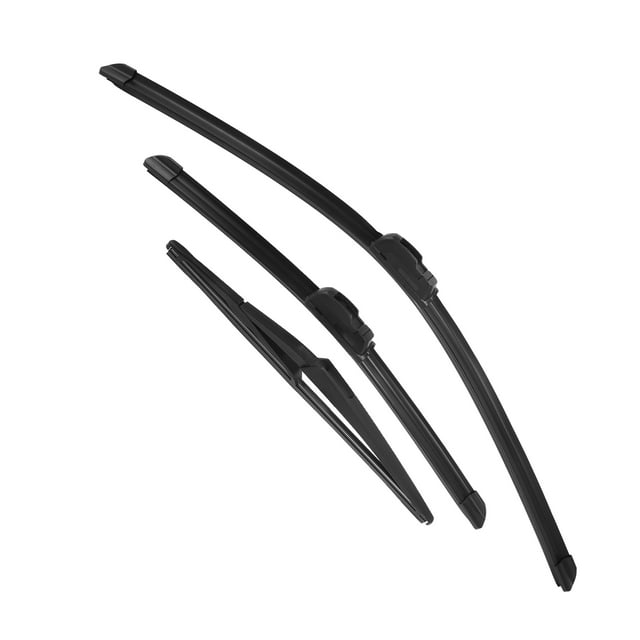 Unique Bargains 3 Pcs 26' 17' 12' Front Rear Windshield Wiper Blade Set for NISSAN Pathfinder R52 with J / U Hook Black
