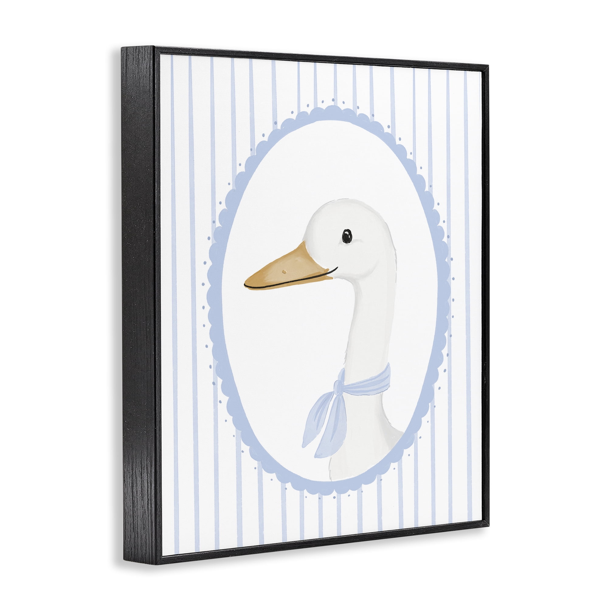 Stupell Industries Dainty Bordered Duck Black Framed Giclee Art, design by Cherrywood Lane
