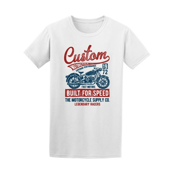 Custom Motorcycle Built 4 Speed T-Shirt Men -Image by Shutterstock, Male Large