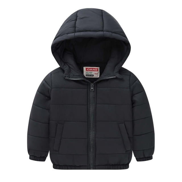 Boys And Girls Hooded Pockets Solid Color Soft Lightweight Cotton Jacket