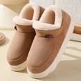 thumbnail image 5 of Zapatillas de invierno nuevas para el hogar, zapatos viejos de algodón, ropa exterior para mujer, tacón más terciopelo, botas de nieve cálidas para interiores con suela gruesa para hombre, invierno, 5 of 5