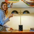 thumbnail image 2 of Table Lamp Nova Hydro Black Table Lamp with On/Off Switch, Double Lamp, Faux Marble Base 22.4" H X 20" W X 7.9" D for Living Room, Desk Lamps for Office Reading,LED Lamp, 2 of 9