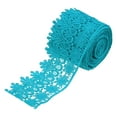 thumbnail image 1 of Uxcell 3.14 inch Wide 10 Yard Lace Ribbon Floral Pattern Blue Embroidered Lace Trim for Sewing Making, Gift Wrapping, 1 of 5