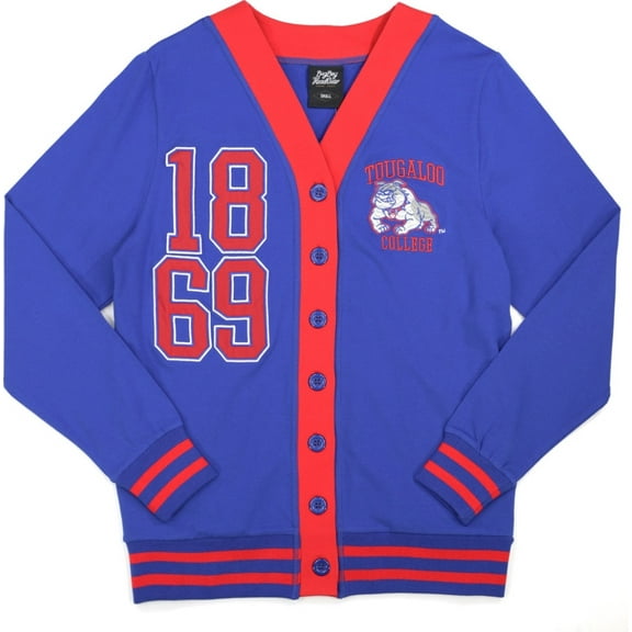 Big Boy Tougaloo Bulldogs S10 Womens Cardigan [Royal Blue - 2XL]