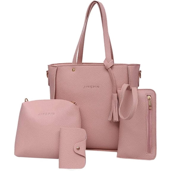 4 Pieces Handbags For Women Tote Bags Satchel Purse Set Shoulder Bag Crossbody Bag Wallet Card Pack-Style426