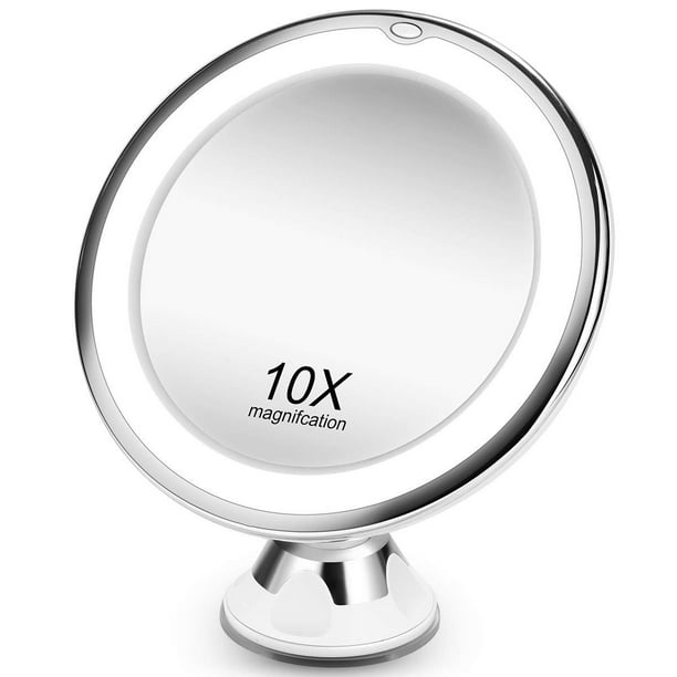 10x Magnifying Makeup Mirror With, 10x Magnification Lighted Makeup Mirror