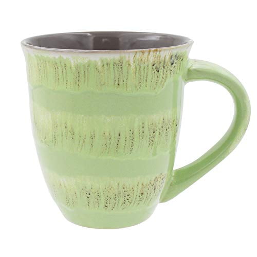 Mug Creative Glazed Ceramic Coffee and Tea Cup with Handle - Gorgeous Artistic Unique Design Coffee Mugs 16 oz (Green) - Best Gift for Coffee Tea Lover/Addicts
