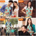 thumbnail image 4 of Pioneer Flower Floral Print Pattern Apron for Women and Men, Cotton Linen Waterproof with Pockets, Adjustable, 33x27 Inch for Kitchen, Gardening, BBQ, Salon, 4 of 6