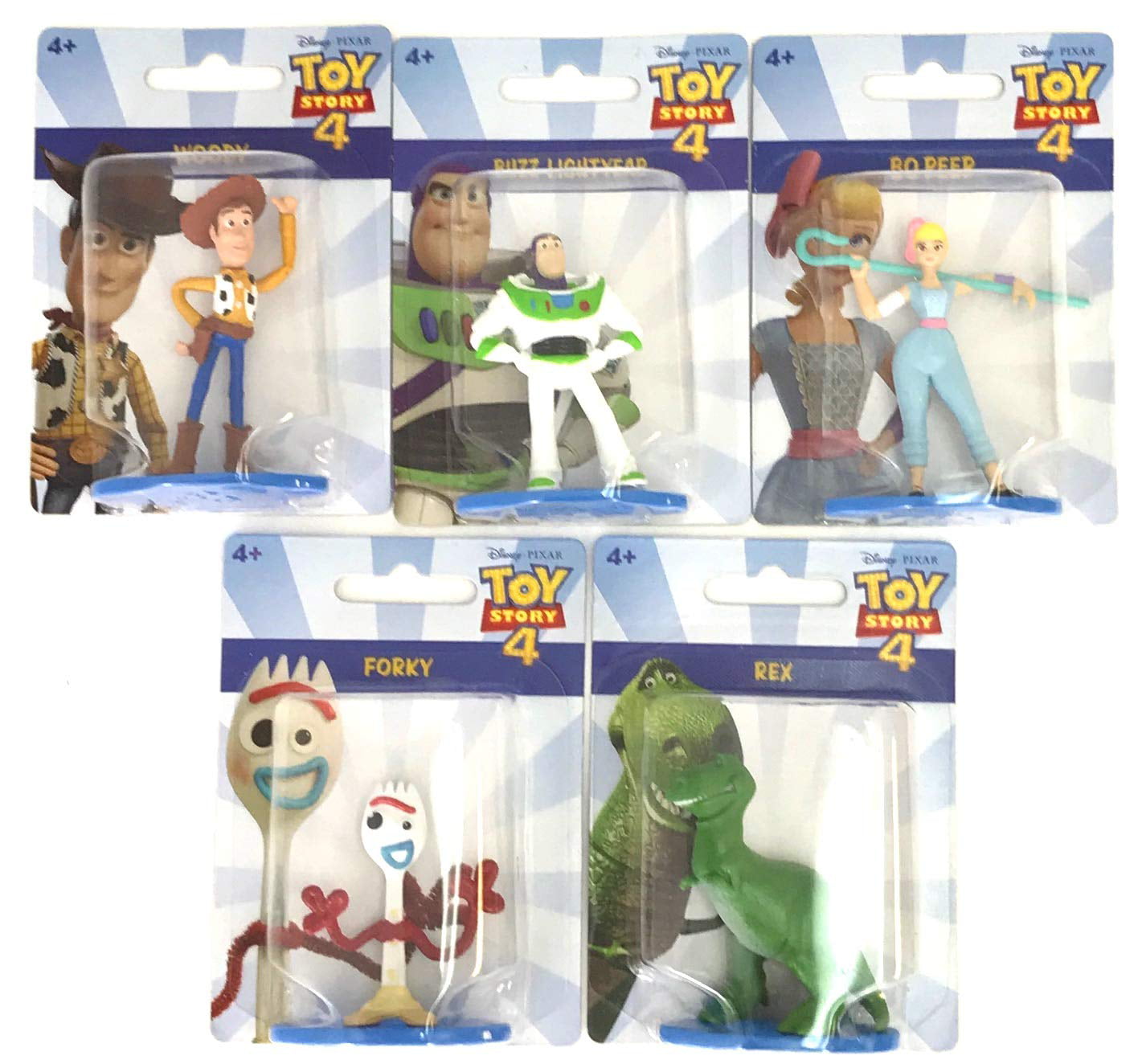 Details about   Lot 5 Disney Toy Story 4 Buzz Woody Bo Peep Rex & Forky Mini Figures Cake Topper 