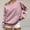 Pink, variant on Liuinsasek Women Long Sleeve Off The Shoulder Asymmetrical Shoulder Sweatshirts Casual With Pockets Long-Sleeve Sweatshirt