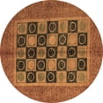 thumbnail image 1 of Ahgly Company Indoor Round Abstract Brown Modern Area Rugs, 3' Round, 1 of 4