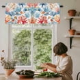 thumbnail image 5 of Blue Red Coral Window Valance Curtain Fish Shell Starfish Rod Pocket Short Curtain for Living Room, Bedroom & Kitchen Window Decor 54x18in, 5 of 8