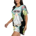 thumbnail image 2 of Haiem Summer Gnome,Cute Gnome Pattern Pajama Set for Women 2 Piece Lounge Set Short Sleeve Tops and Shorts Soft Sleepwear-3X-Large, 2 of 7