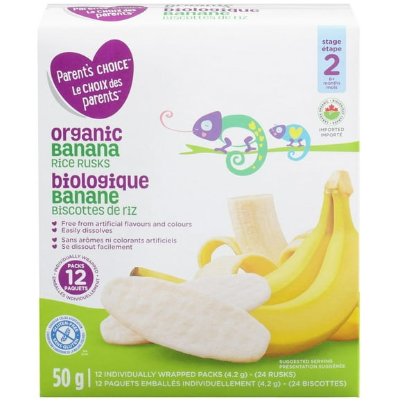 Biscottes de riz biologiques saveur banane Le choix des parents 24 rusks