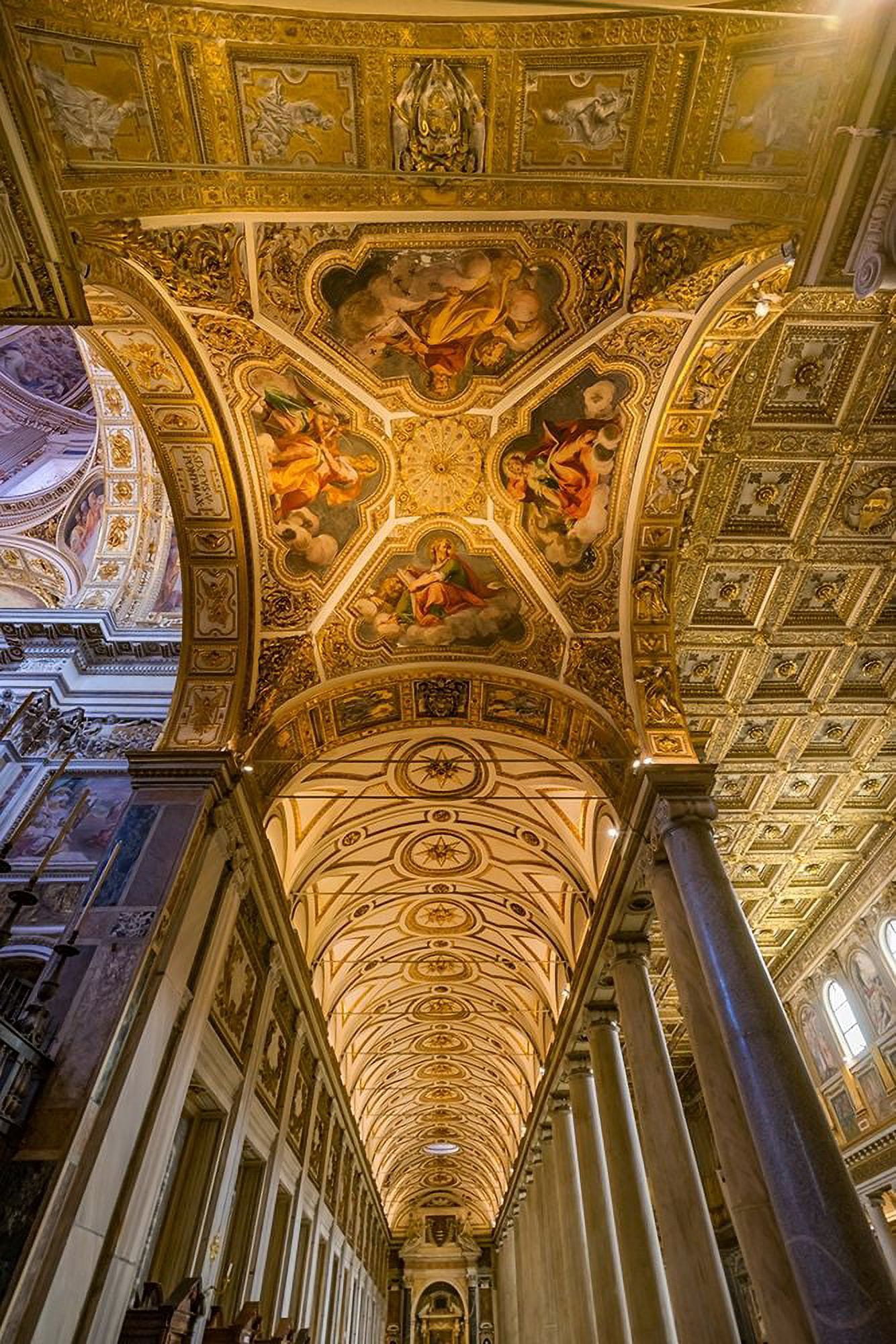 Perry, William 23x32 White Modern Wood Framed Museum Art Print Titled - Santa Maria Maggiore-Rome-Italy Built 422-432-in honor of Virgin Mary