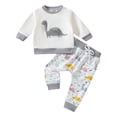 thumbnail image 1 of Odeerbi 0-3 Años Conjunto de Algodón Para Niña Sudadera de Dinosaurio Con Cuello Redondo Sudadera Pantalón Conjunto de Dos Piezas Top de Manga Larga Con Cuello Redondo, 1 of 9