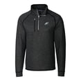thumbnail image 2 of Men's Cutter & Buck Heather Charcoal Philadelphia Eagles Big & Tall Mainsail Sweater-Knit Raglan Half-Zip Jacket, 2 of 3