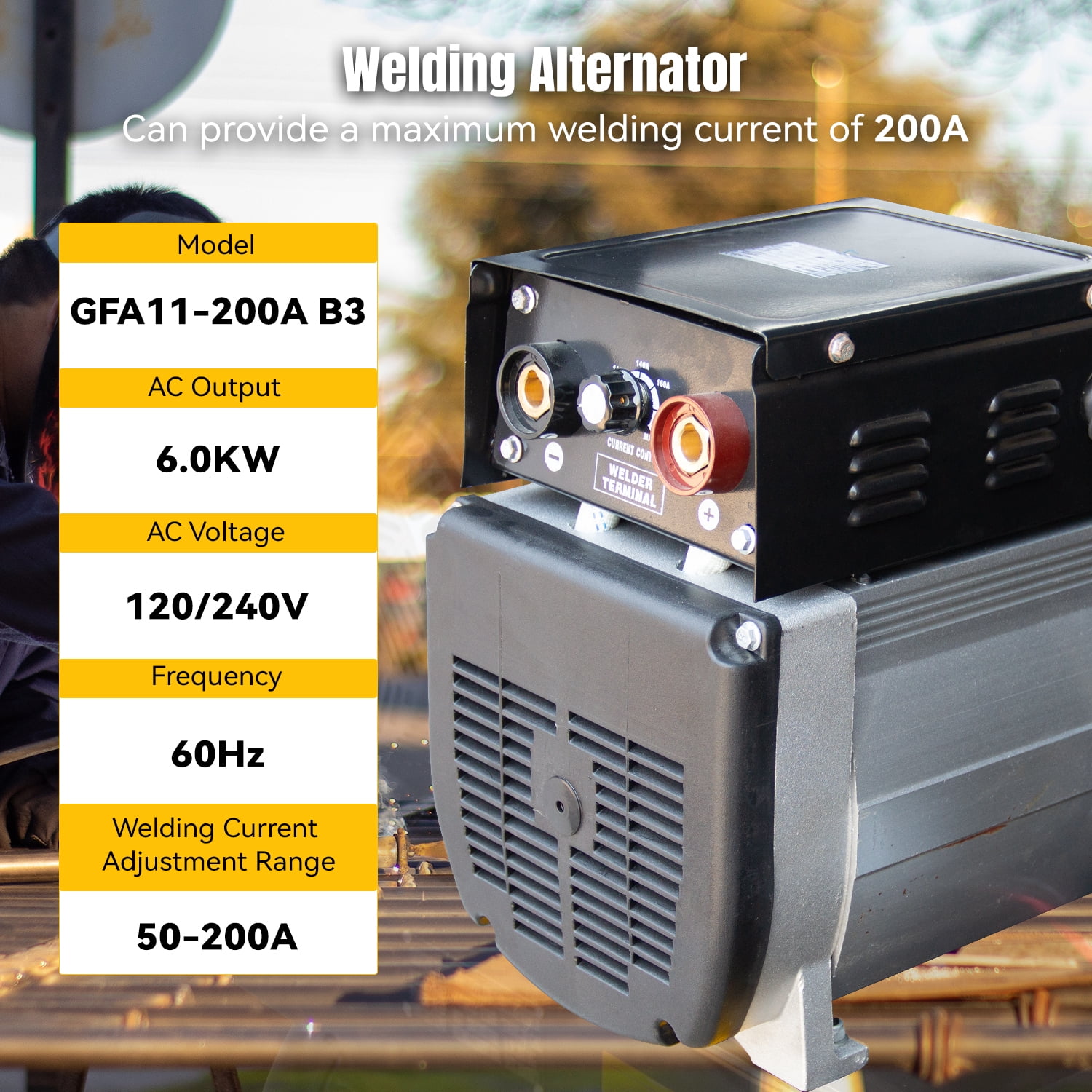 HPDMC 14HP 3-in-1 Gas Powered Air Compressor (30 Gal ASME Tank), 200A Welder & 6000W Generator - 180 PSI Two-Stage Piston Compressor with Electric Start - Truck Mount Portable Power Unit