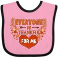 thumbnail image 3 of Inktastic Everyone is Thankful for Me with Heart and Leaves Boys or Girls Baby Bib, 3 of 4