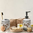 thumbnail image 4 of Ambesonne Bohemian Soap Dispenser & Toothbrush Holder Set, Never Stop Dreaming Item, 2 Pcs, Beige and Brown, 4 of 6