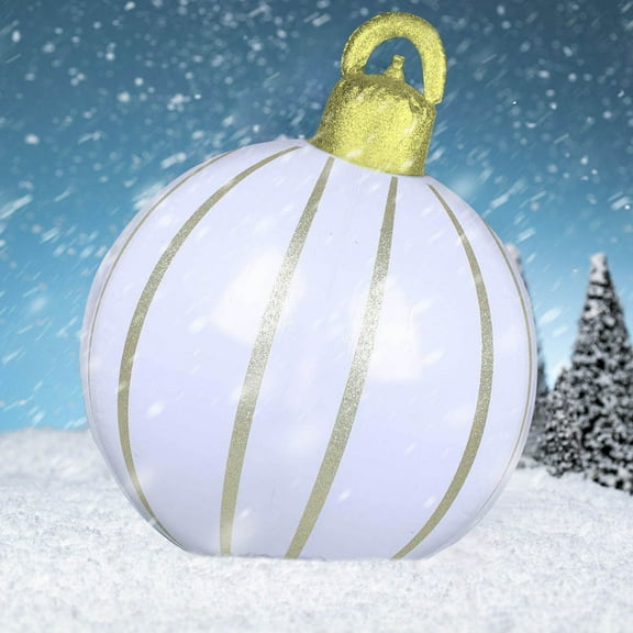 Hometravel Large Inflatable Christmas Ball, 60cm Outdoor Decoration Sphere, PVC Weatherproof Ornament for Lawn and Patio Seasonal Display