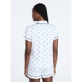 thumbnail image 4 of Joyspun Women's Dreamy Soft Collection Notch Collar Top and Shorts Pajama Set, 2-Piece, Sizes XS-3X, 4 of 6
