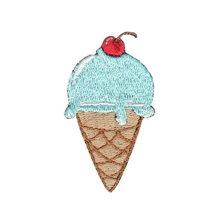 Blue Ice Cream Iron On Applique Patch (Best Cream For Dry Skin Patches)