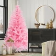 thumbnail image 4 of Yokan 7ft Premium Pink Artificial Christmas Tree, Colorful Pre-Hinged Spruce with 1000 Branch Tips, Unlit Xmas Tree for Christmas Decorations, Holiday & Party Décor, Sturdy Metal Stand for Christmas, 4 of 7