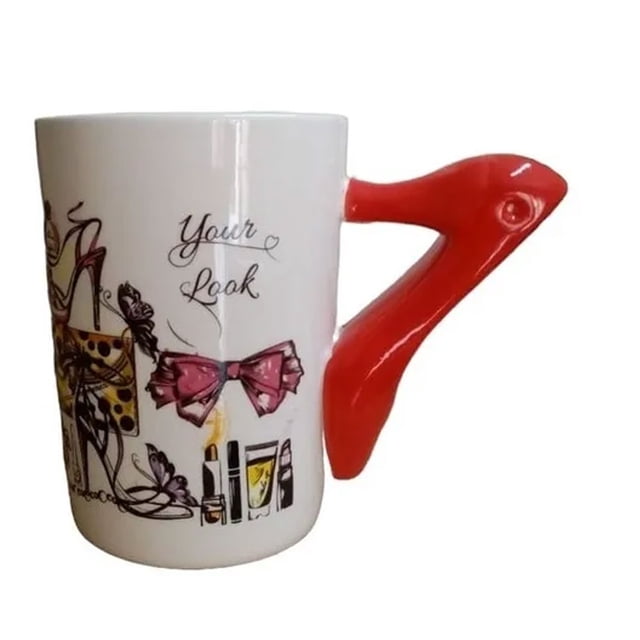Taza de Cerámica con Asa en Forma de Zapatilla Roja HappyWare Zapatilla