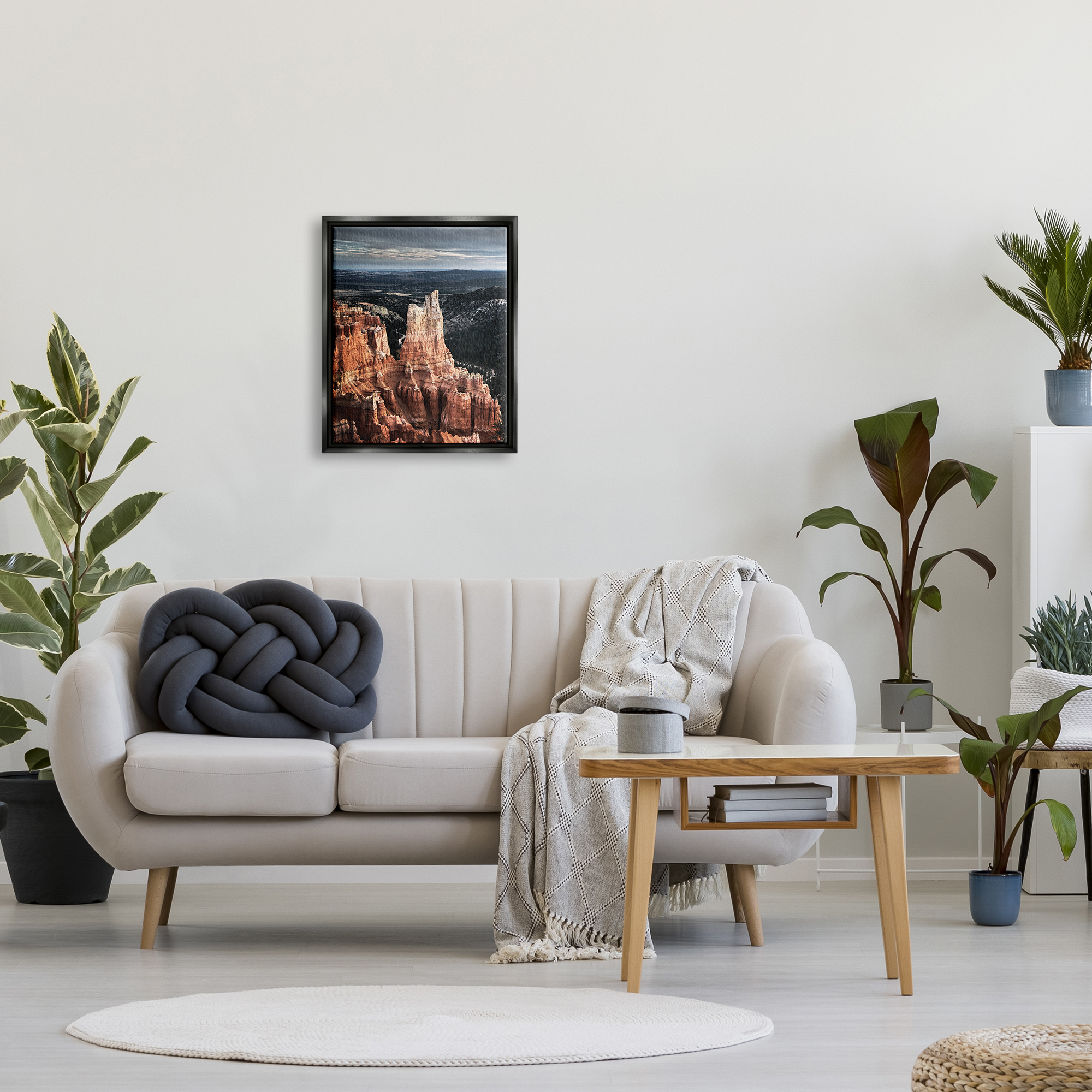 Stupell Industries Canyon Butte Photography Landscape Photography Black Floater Framed Canvas Art Print Wall Art, 17 x 21