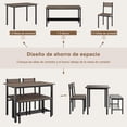 thumbnail image 4 of Comedor para 4 Personas con 2 Sillas y 1 Banco Doble Estilo Moderno y Ahorro de Espacio, 4 of 6