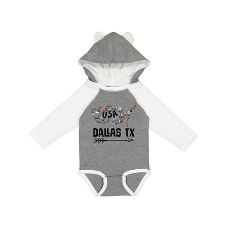 

Inktastic Dallas Texas USA Gift Baby Boy or Baby Girl Long Sleeve Bodysuit