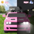 thumbnail image 5 of Dodge Challenger SRT Kids Ride on Car,Wisairt 12 V Battery Powered Electric Vehicle w/ Remote Control,Bluetooth,LED Lights(Pink), 5 of 11