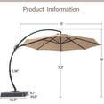 thumbnail image 3 of KAMEROUT 11FT Patio Umbrella with Base, Outdoor Deluxe Curvy Cantilever Umbrella for Pool Deck, Champagne, 3 of 8