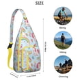 thumbnail image 2 of Cute Mythical Horse Sling Backpack - Unicorn Rainbow Print Shoulder Bag (Easy Access Pockets, Comfortable & Waterproof), 2 of 4