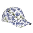 thumbnail image 3 of Naloa Original Classic Low Profile Hat Men Women Baseball Cap Dad Hat Adjustable Unconstructed Blue Flax Flowers Print Cap, 3 of 9