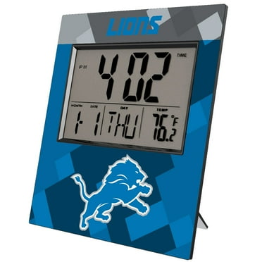 Keyscaper Detroit Lions Color Block Digital Desk Clock