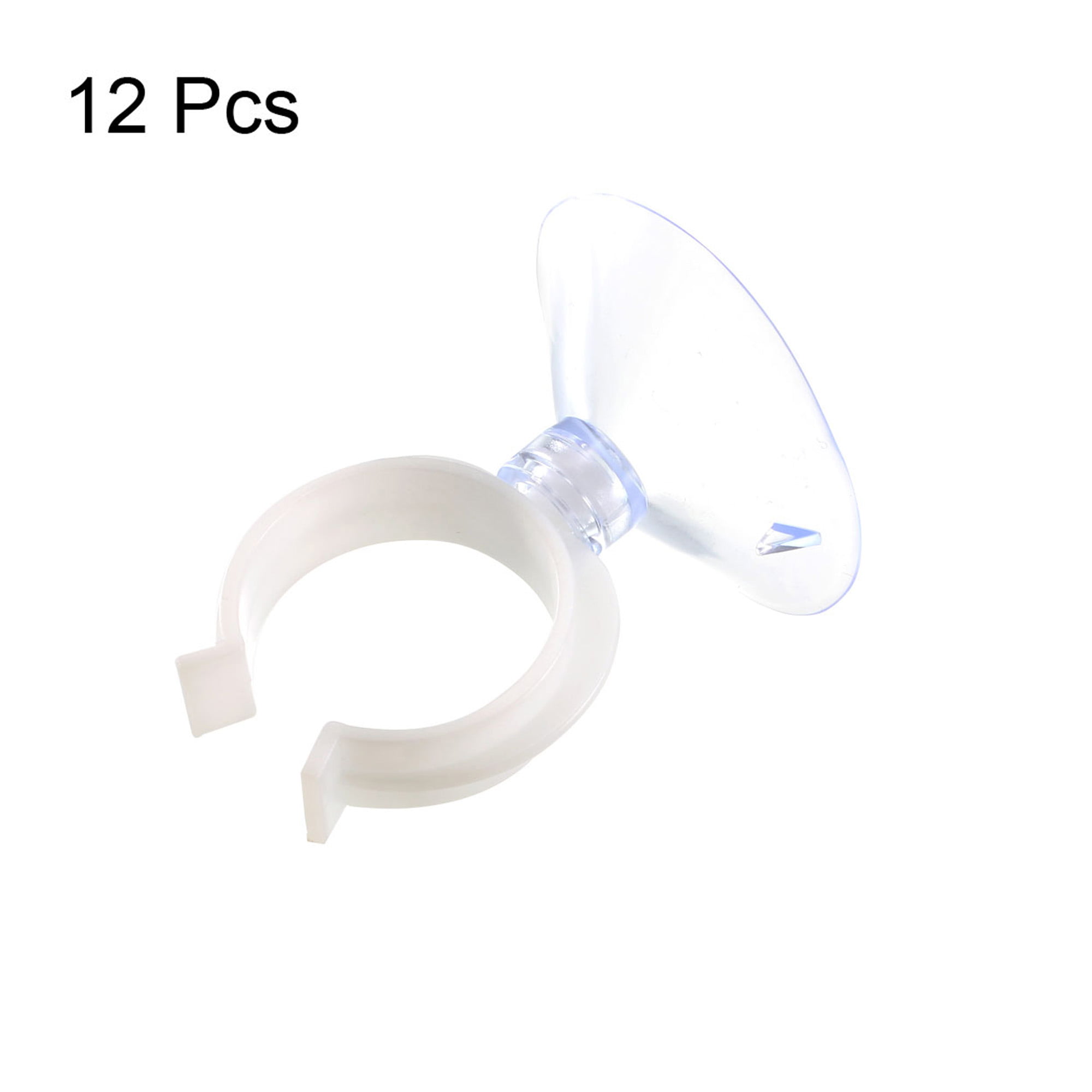 sourcing map Aquarium Suction Cup Clips Airline Tube Holders Clamps for Fish Tank Clear 24mm 12Pcs