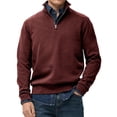 thumbnail image 1 of Migroa Essential Men's Quarter-Zip Sweatshirt -Solid Color Stand-Up Collar Design, Multiple Color Options, Premium Casual Wear Under $25, Wine Xxl, 1 of 4