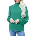 thumbnail image 1 of KIHOUT Spring Winter Womens Tops Blouse Long Sleeve High Collared T-shirts Solid Color Casual Loose Sweatshirt Tops, 1 of 7