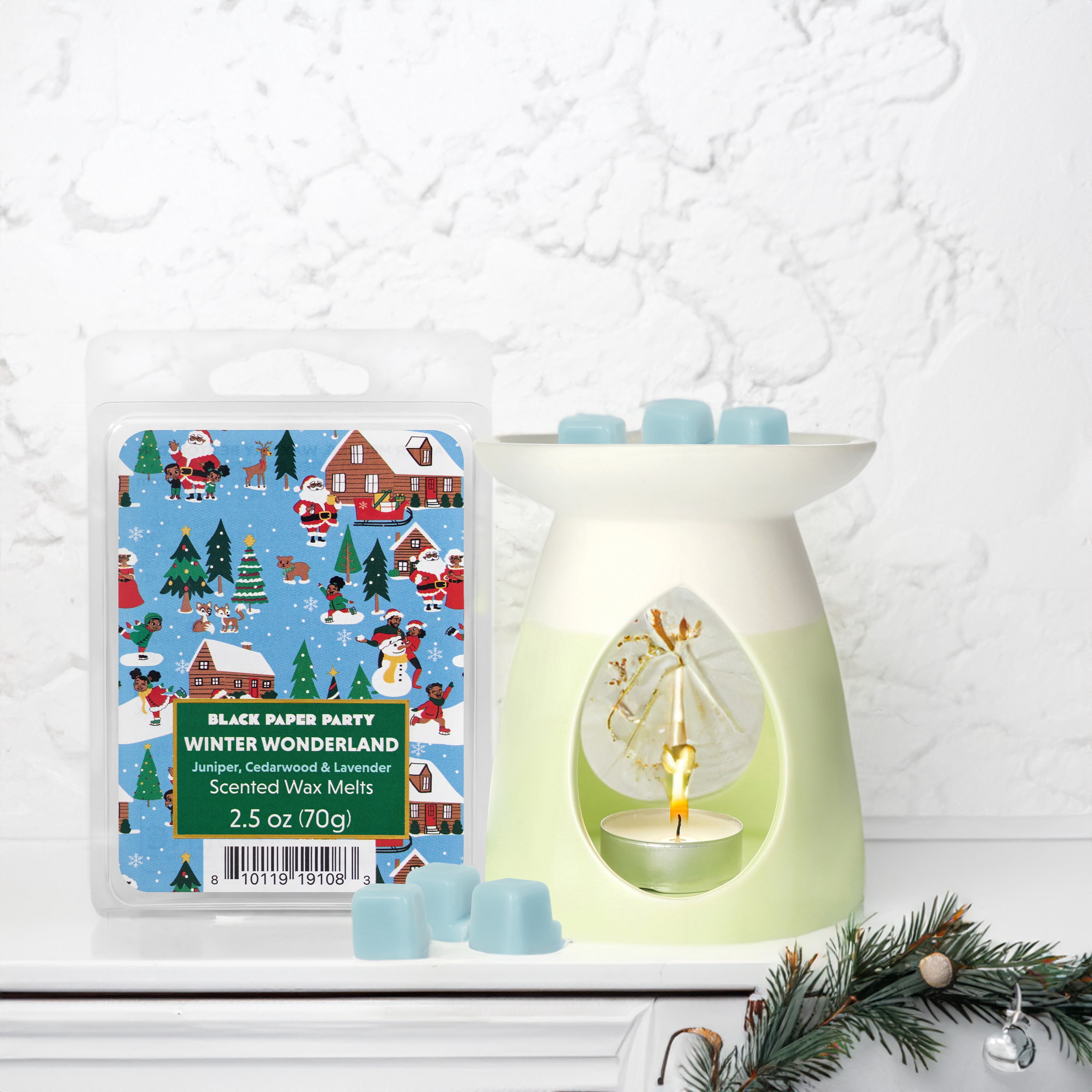 Black Paper Party Christmas Wax Melt, Winter Wonderland Scent, 2.5oz 6 count