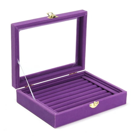 Jewelry Velvet Wood Ring Display Organizer Box Tray Holder Jewelry Velvet Wood Ring Display Organizer Box Tray Holder