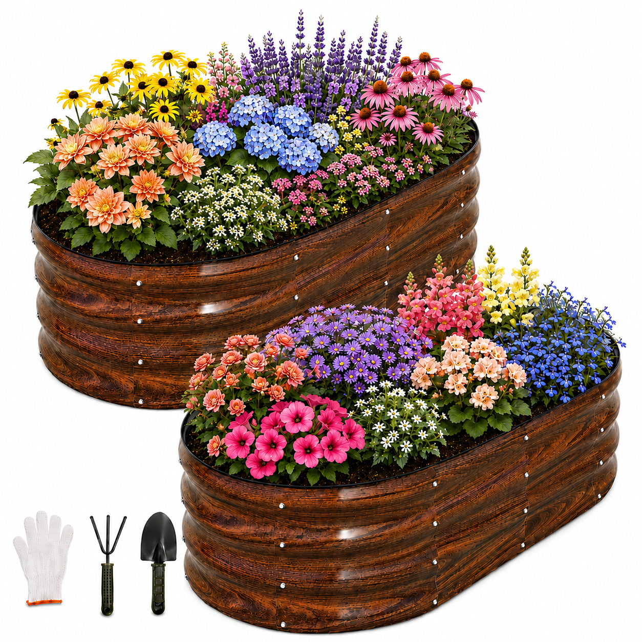 Ansfil Galvanized Raised Garden Bed, 2-Pack photo 6