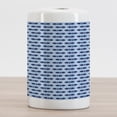 thumbnail image 2 of Fish Ceramic Toothbrush Holder, Silhouettes of Subaquatic Animals with Fins on Abstract Geometric Background, Decorative Versatile Countertop for Bathroom, 4.5" X 2.7", Pale Blue Navy Blue, 2 of 4